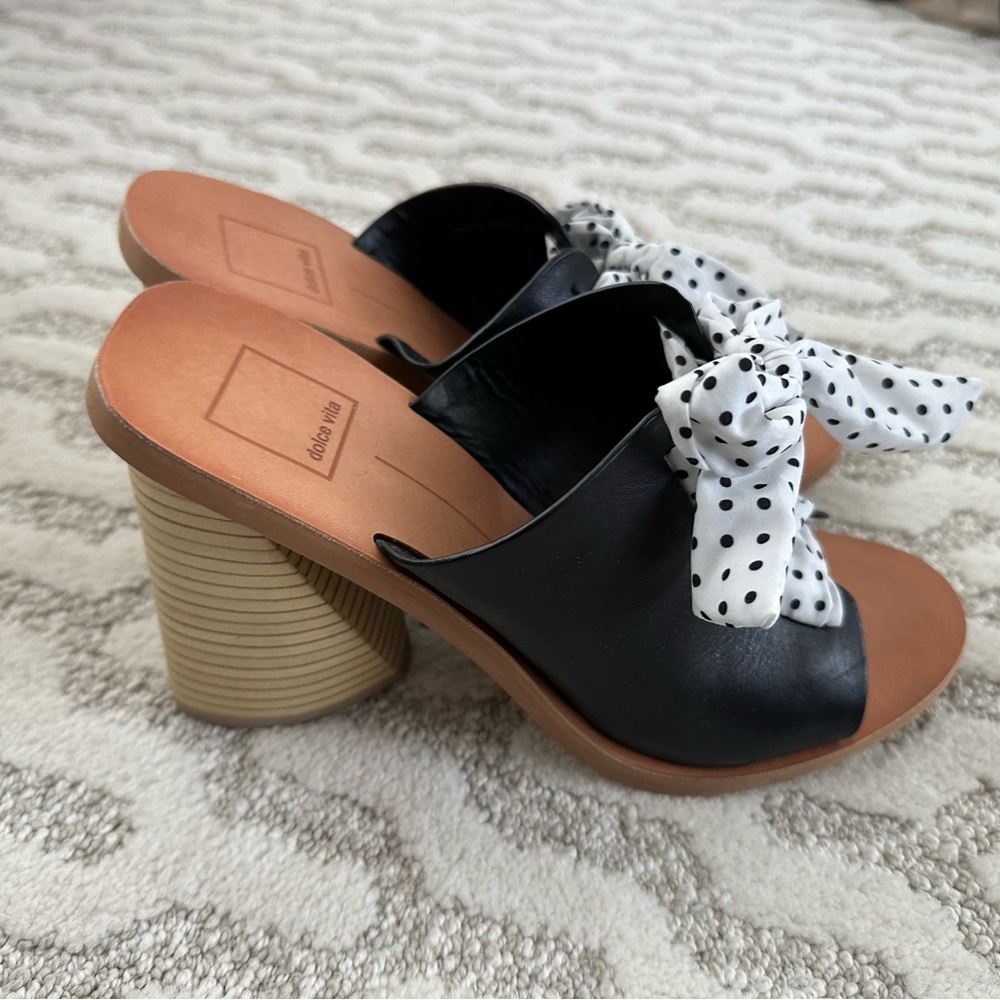 Dolce Vita Black and White Polka Dot Women's Heels